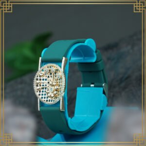 Green Wrist Watch Style Rose Gold Plated Bracelet - Perfect Gift For Her