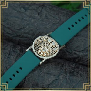 Green Wrist Watch Style Rose Gold Plated Bracelet – Perfect Gift For Her