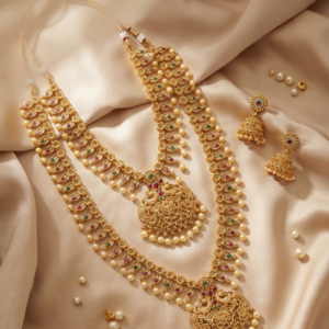 Temple Jewellery Peacock Design Combo Set | South Indian Jewellery