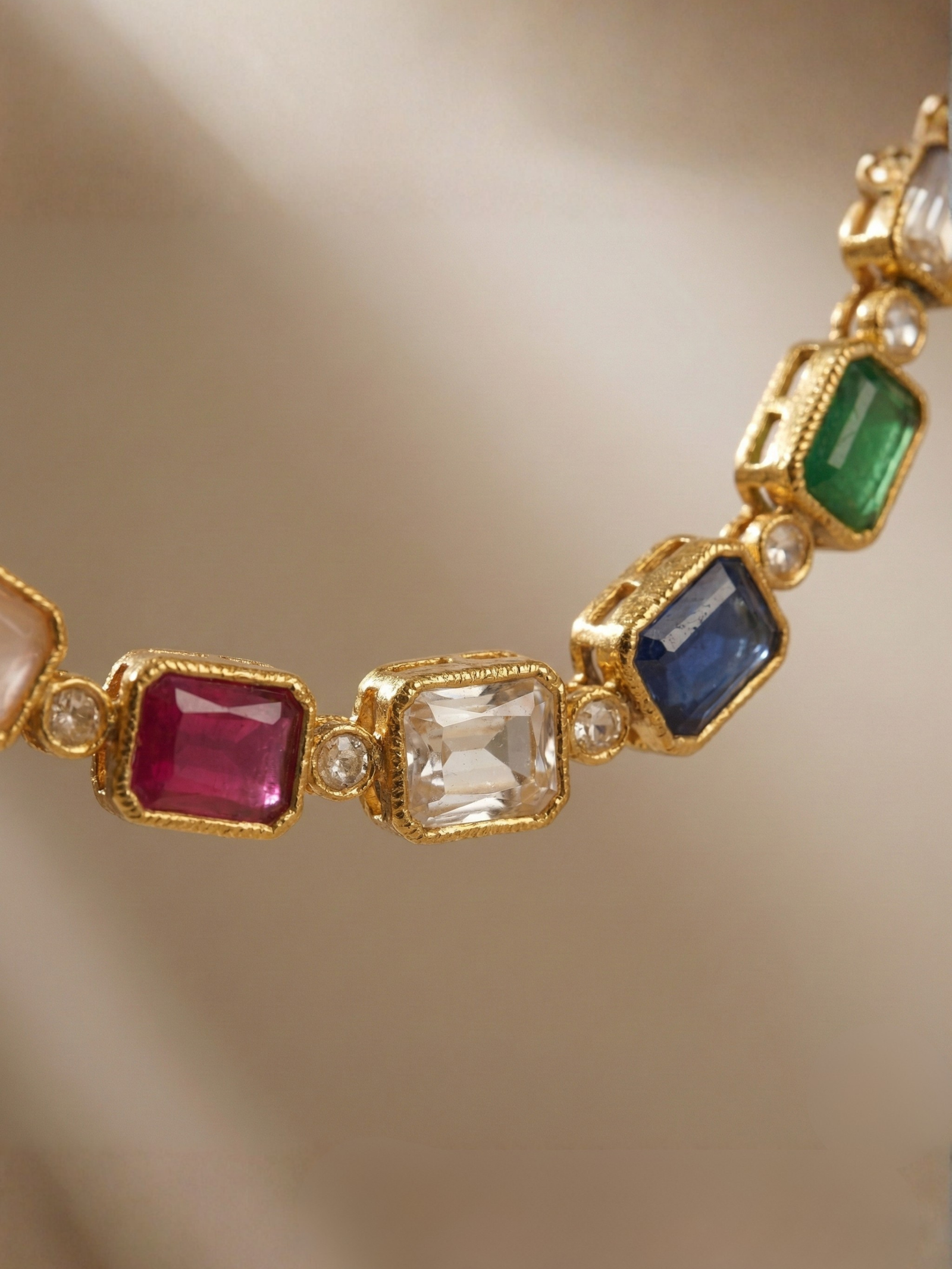 Multicolor Alloy Premium Earring & Necklace Set | South Indian Jewellery