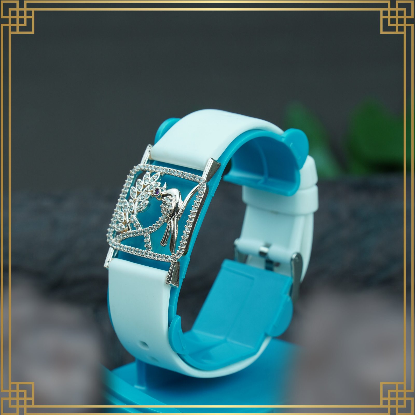 351sIHdz_33W8R12FY4_2025-01-07_1.jpg Sky Blue Wrist Watch Style Rose Gold Plated Bracelet – Perfect Gift For Her