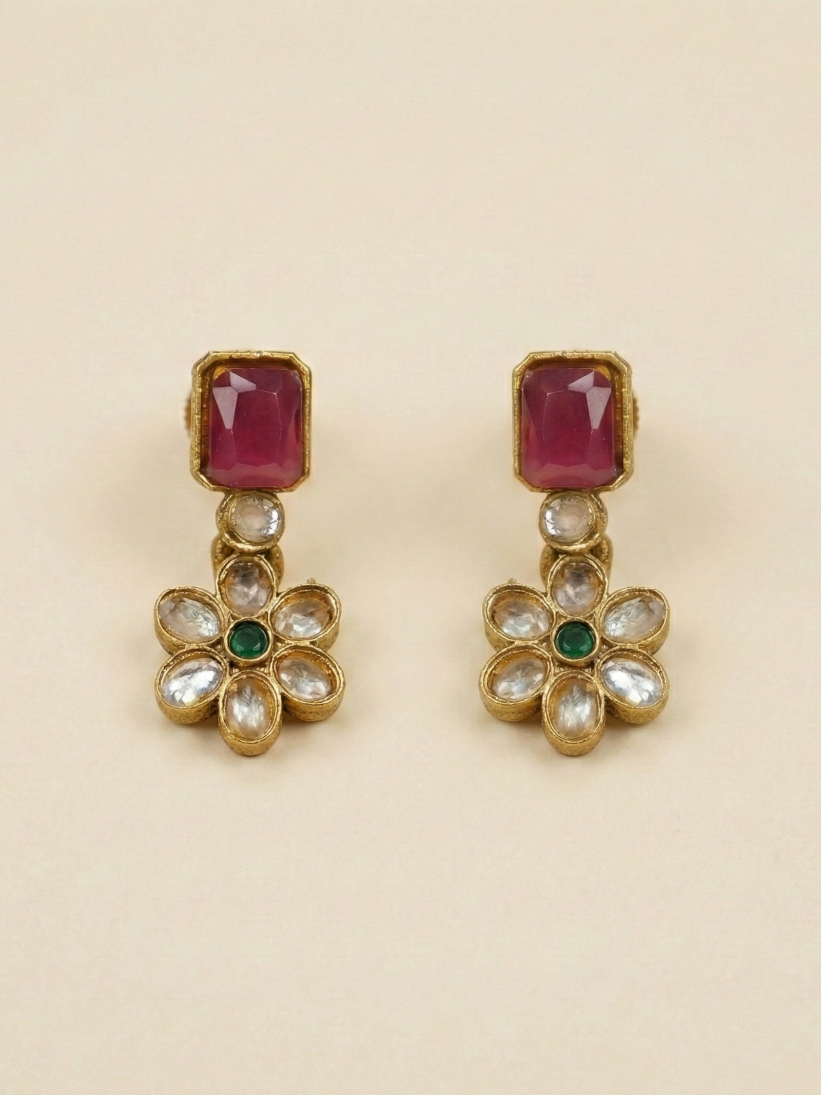 Multicolor Alloy Premium Earring & Necklace Set | South Indian Jewellery