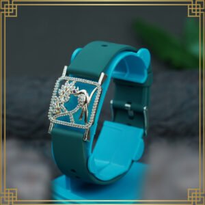 Green Wrist Watch Style Rose Gold Plated Bracelet - Perfect Gift For Her