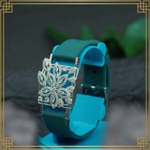 Green Wrist Watch Style Rose Gold Plated Bracelet - Perfect Gift For Her