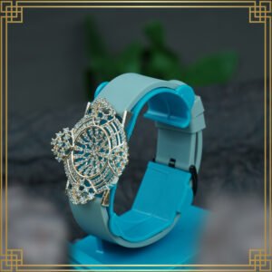 Blue Wrist Watch Style Rose Gold Plated Bracelet - Perfect Gift For Her