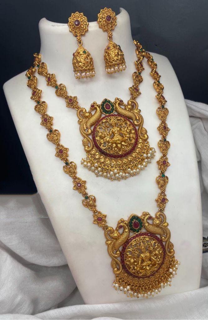 CO_104_1717744667149_iryj996pwco4bjr.jpg Multicolor Alloy Premium Earring & Necklace Combo Set | South Indian Jewellery