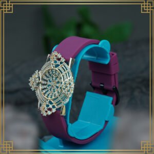 Red Wrist Watch Style Rose Gold Plated Bracelet - Perfect Gift For Her