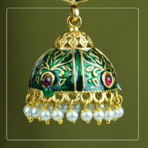 Padmita Palakka Lotus Hook-Style Matte Finish Jhumki | Divine Festive Collection