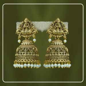 Indrani Antique Lakshmi Jhumki | Divine Festive Collection by Pinak Jewel