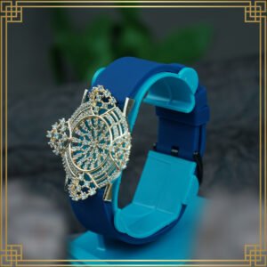 Navy Blue Wrist Watch Style Rose Gold Plated Bracelet - Perfect Gift For Her