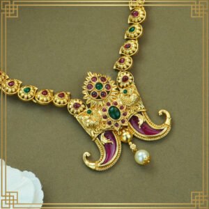 Multicolor Alloy Premium Long, Earring & NecklaceCombo Set| South Indian Jewellery
