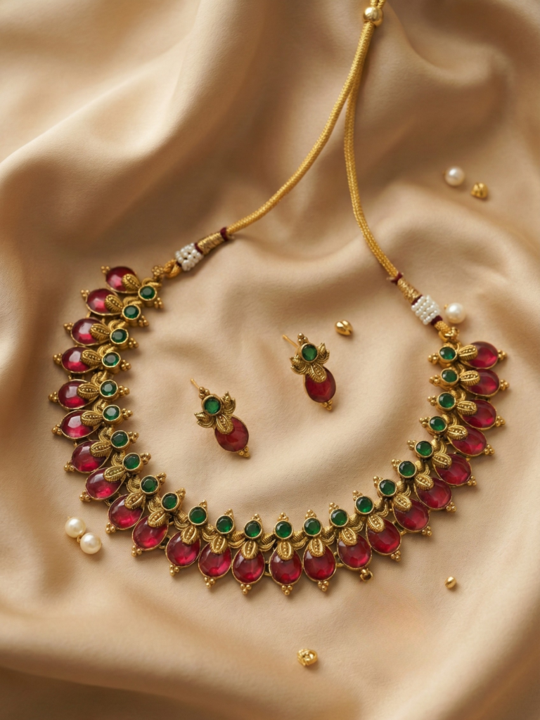 Jewellery For Every Occasion Enamel Necklace Set | South Indian Jewellery