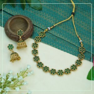 Multicolor Alloy Premium Earring & Necklace Set | South Indian Jewellery