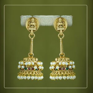 Jayadya Jhumka | Long Temple Earrings Inspired by Goddess Lakshmi