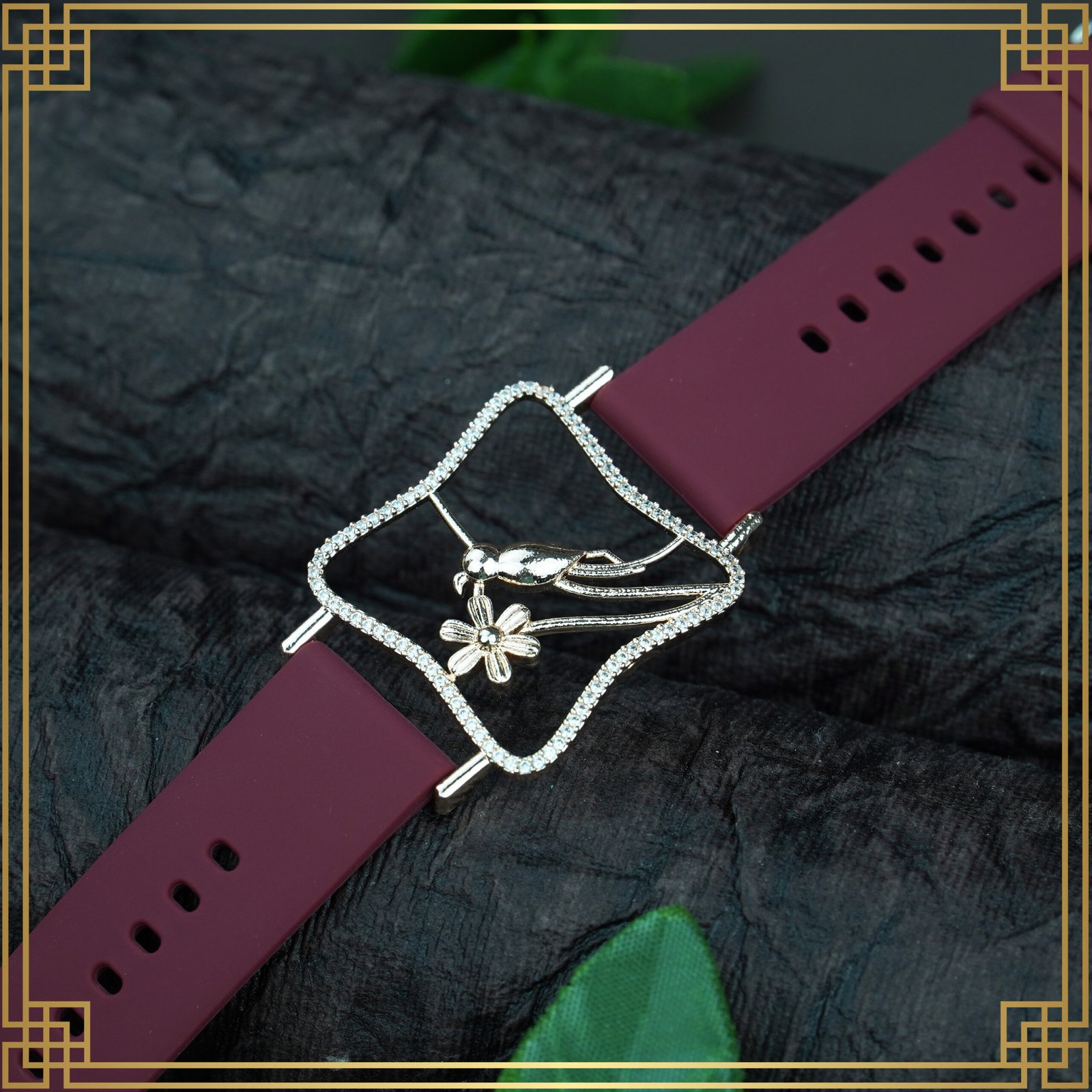 NglghOkW_571BDY1AK7_2025-01-07_3.jpg Red Wrist Watch Style Rose Gold Plated Bracelet – Perfect Gift For Her