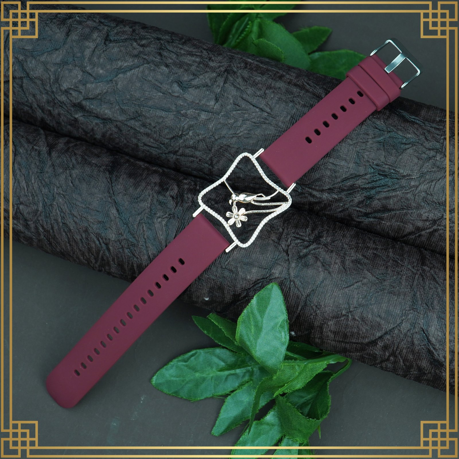 NglghOkW_U9U1Y2KKYS_2025-01-07_2.jpg Red Wrist Watch Style Rose Gold Plated Bracelet – Perfect Gift For Her