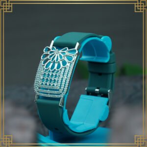 Green Wrist Watch Style Rose Gold Plated Bracelet - Perfect Gift For Her