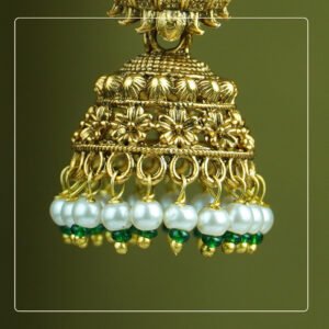 Janvika Jhumka | Small Temple Earrings with Lakshmi Motif