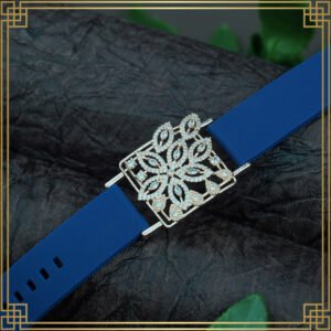 Navy Blue Wrist Watch Style Rose Gold Plated Bracelet – Perfect Gift For Her