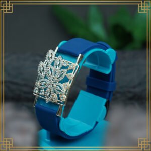 Navy Blue Wrist Watch Style Rose Gold Plated Bracelet - Perfect Gift For Her