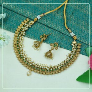 Multicolor Alloy Premium Earring & Necklace Set | South Indian Jewellery