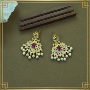 Antique Gold Plated Temple Jewellery Peacock Combo Set | South Indian Jewellery