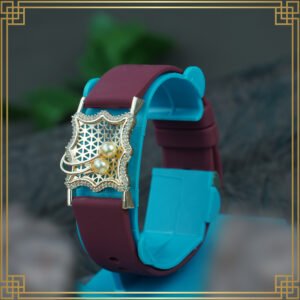 Red Wrist Watch Style Rose Gold Plated Bracelet - Perfect Gift For Her