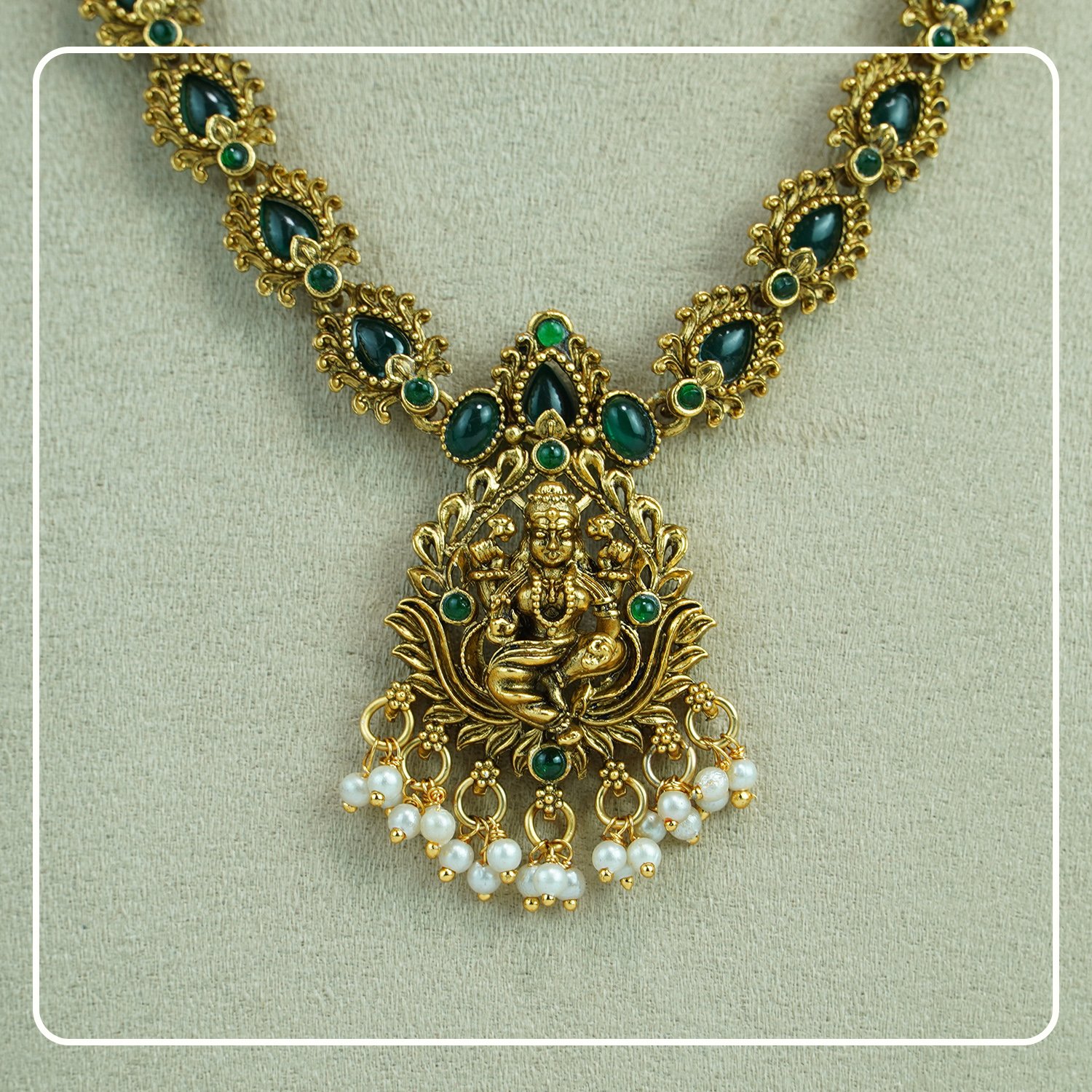 Zg_v9xQN_6MUMYYLKHC_2025-10-09_2.jpg Shrivanya Antique Lakshmi Necklace | Divine Festive Collection