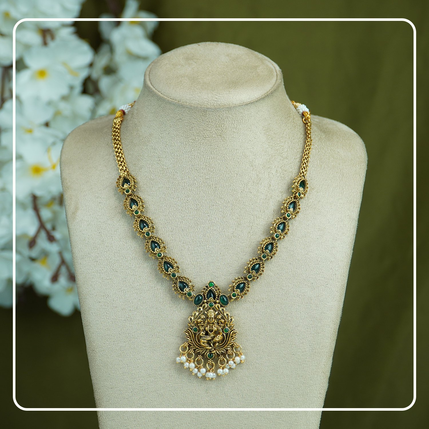 Zg_v9xQN_WTTKF6LQE5_2025-10-09_1.jpg Shrivanya Antique Lakshmi Necklace | Divine Festive Collection
