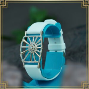 Sky Blue Wrist Watch Style Rose Gold Plated Bracelet - Perfect Gift For Her