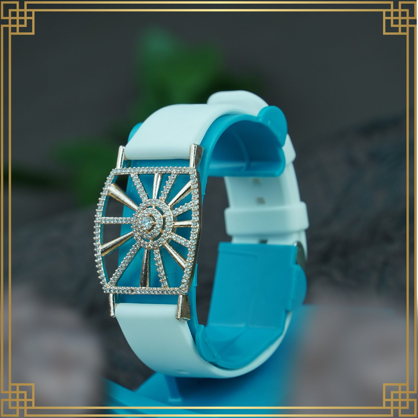 gOYZkM56_GI6MU43598_2025-01-07_1.jpg Sky Blue Wrist Watch Style Rose Gold Plated Bracelet – Perfect Gift For Her