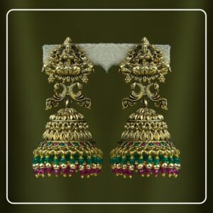 Indumati  Lakshmi & Peacock Matte Finish Jhumki | Divine Festive Collection by Pinak Jewel