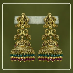 Janmika Medium Lakshmi & Peacock Jhumki with Pearls | Divine Festive Collection by Pinak Jewel