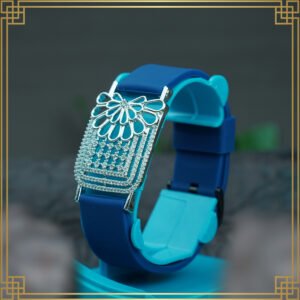 Navy Blue Wrist Watch Style Rose Gold Plated Bracelet - Perfect Gift For Her