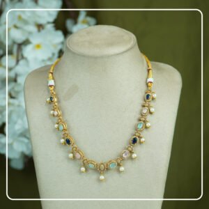 Rangika Necklace Premium Brass AD Stone Necklace from the Divine Festive Collection