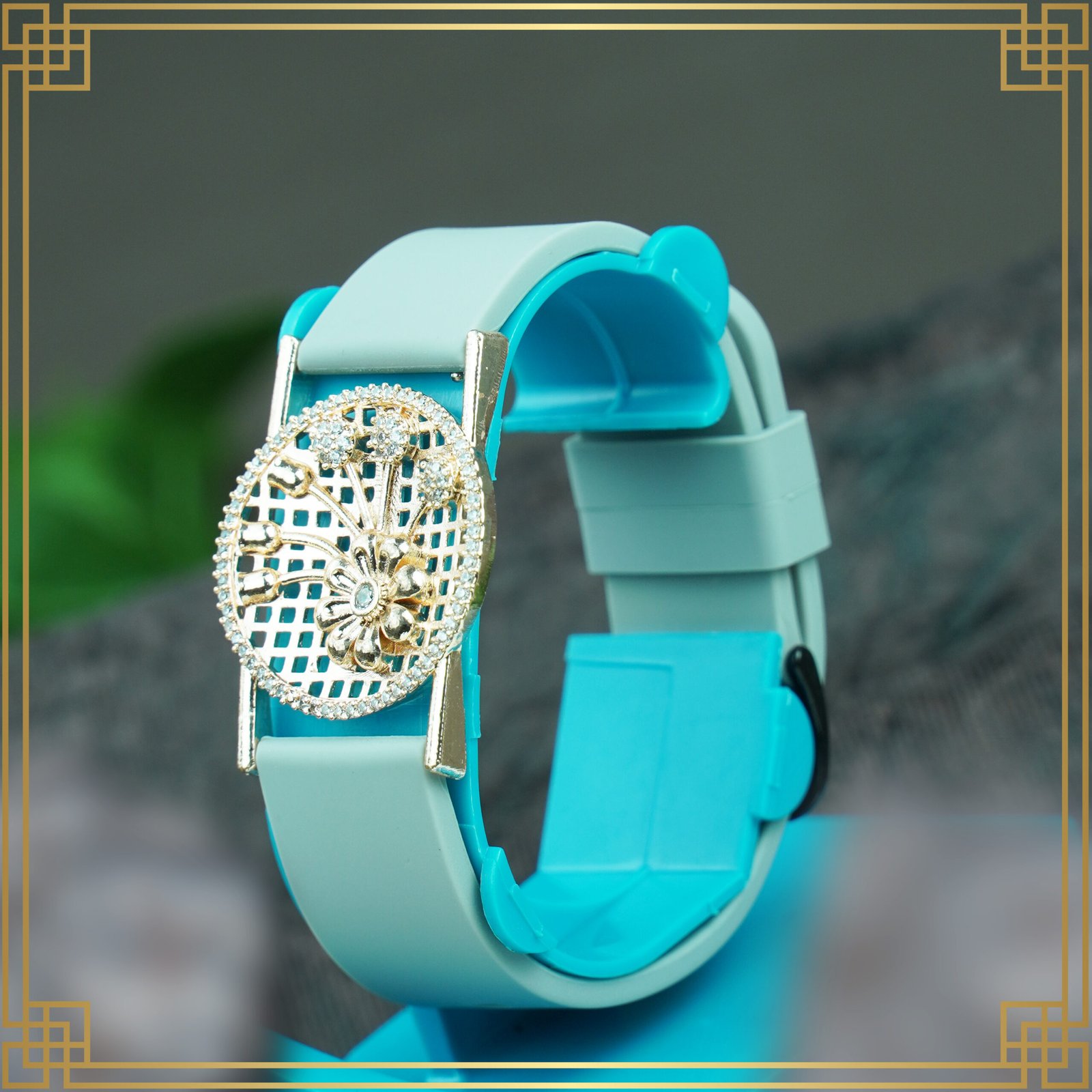 sfMg_kHB_BU7N3DG7WH_2025-01-07_1.jpg Blue Wrist Watch Style Rose Gold Plated Bracelet – Perfect Gift For Her