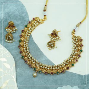 Premium South Indian Necklace & Earring Set � Ethnic Elegance by PinakJewe