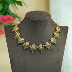 Lakshmi Coin Necklace Green
