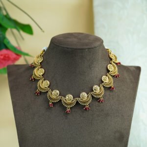 Lakshmi Coin Necklace Red
