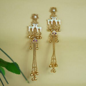 Kashmiri Meenakari Peacock Tassel Earrings