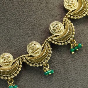 Lakshmi Coin Necklace Green