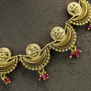 Lakshmi Coin Necklace Red