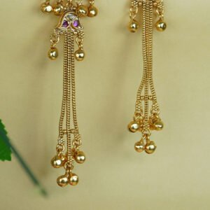 Kashmiri Meenakari Peacock Tassel Earrings