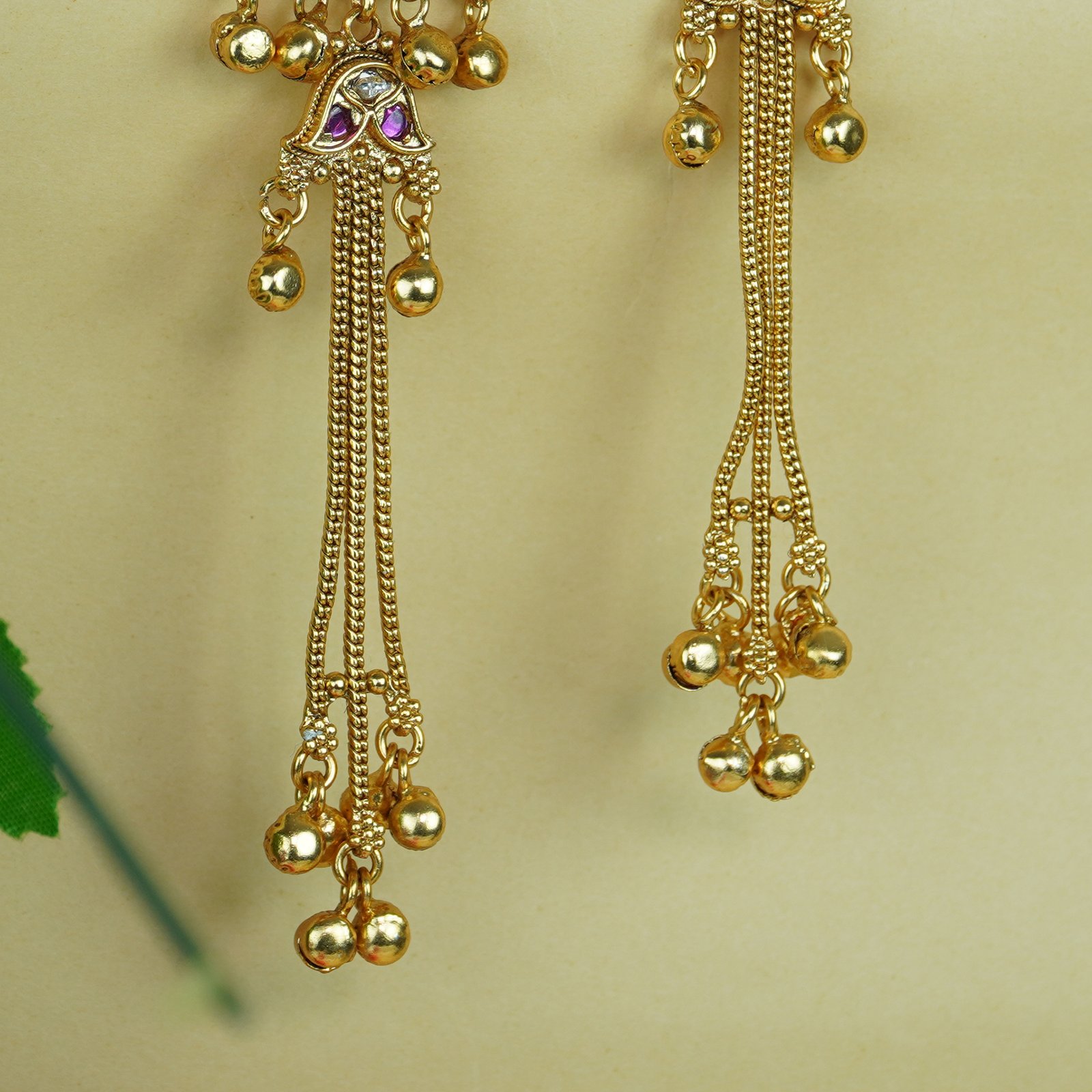 3 (4) Kashmiri Meenakari Peacock Tassel Earrings