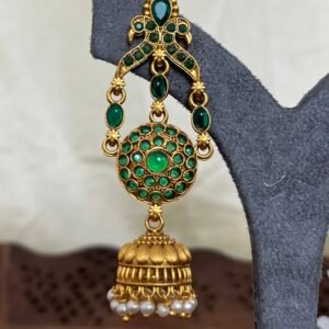 Mayura Green Peacock Jhumka Earrings