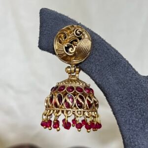 Mayura Minimal Red Jhumka Earrings