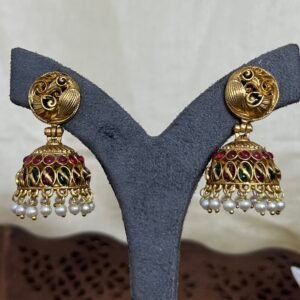 Mayura Minimal White Jhumka Earrings