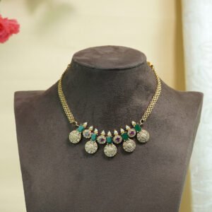 Emerald Coin Charm Necklace