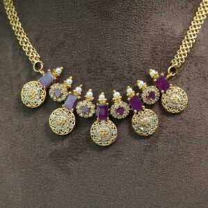 Ruby Coin Charm Necklace