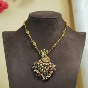 Peacock Pearl Drop Pendant Necklace